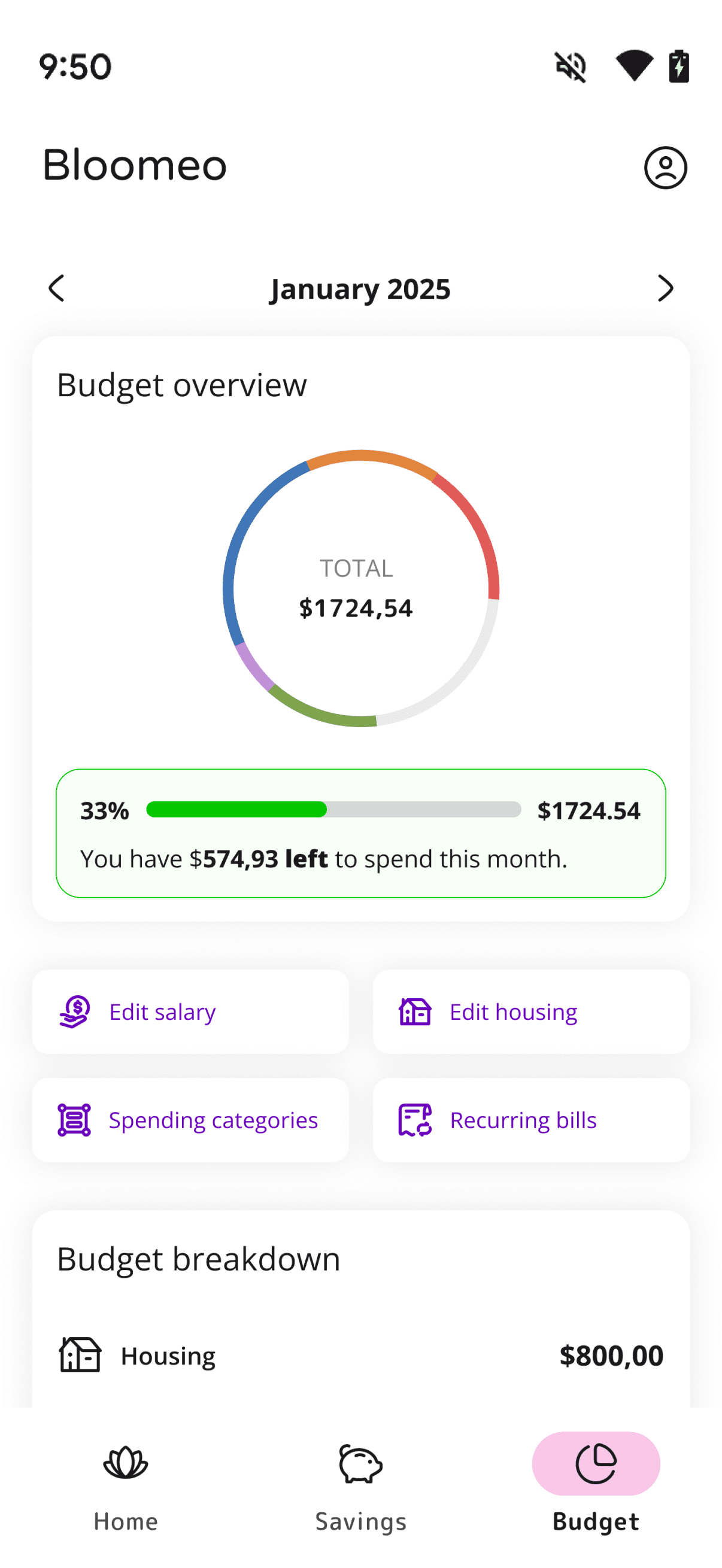 Personalized budgeting